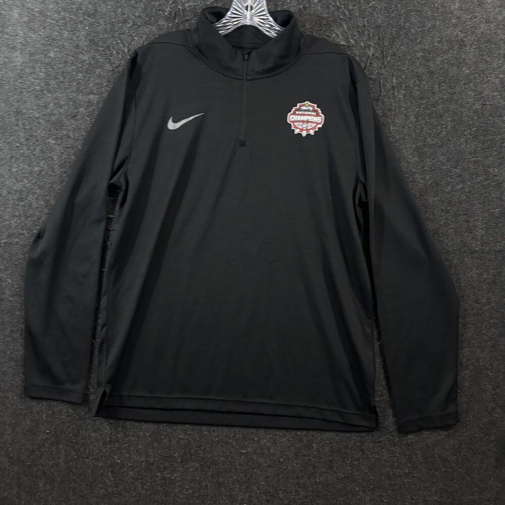 Georgia Bulldogs Pullover Men's Large Black 2021 National Champions Nike Dri-FIT